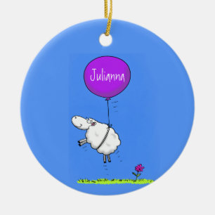 Belysning av tecknad humor för kutym fårballong julgransprydnad keramik