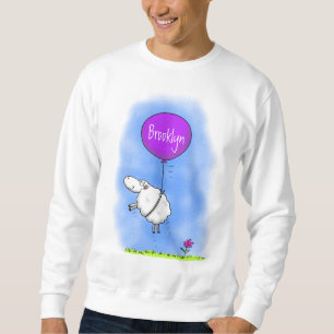 Belysning av tecknad humor för kutym fårballong lång ärmad tröja