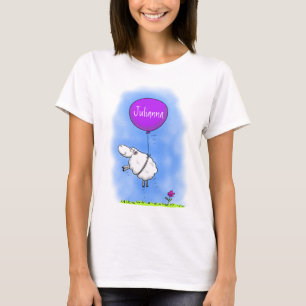Belysning av tecknad humor för kutym fårballong t shirt