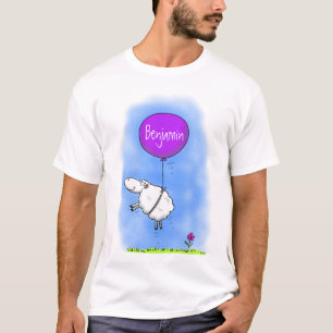 Belysning av tecknad humor för kutym fårballong t shirt