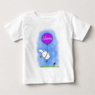 Belysning av tecknad humor för kutym fårballong t shirt