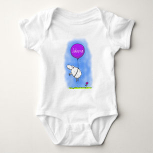 Belysning av tecknad humor för kutym fårballong t shirt