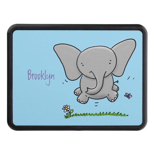 Belysning av tecknaden av den akuta elefanten från dragkroksskydd (Framsidan)