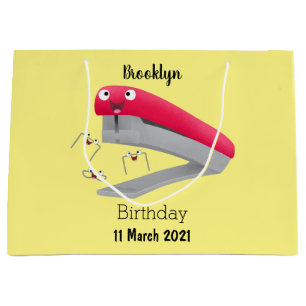 Belysning av tecknaden Cute Red lycklig stapler