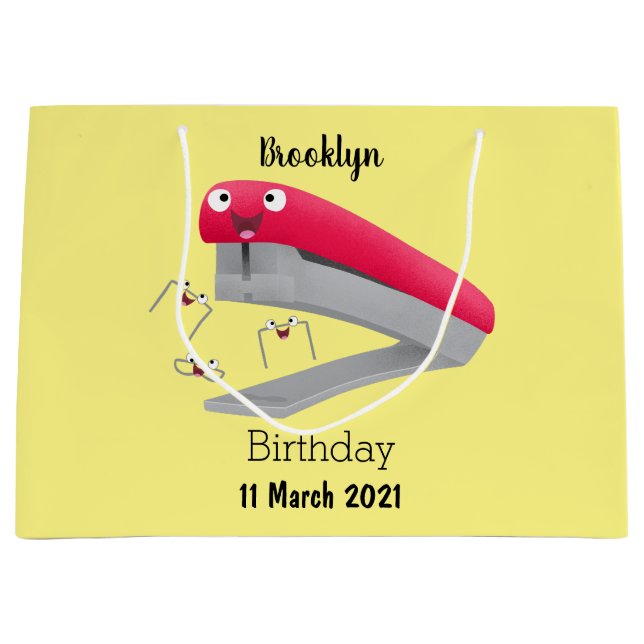 Belysning av tecknaden Cute Red lycklig stapler (Framsidan)