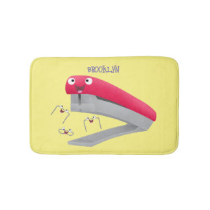 Belysning av tecknaden Cute Red lycklig stapler Badrumsmatta