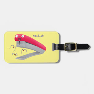 Belysning av tecknaden Cute Red lycklig stapler Bagagebricka