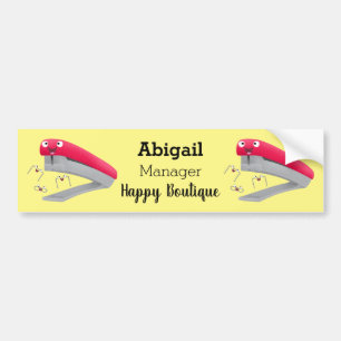 Belysning av tecknaden Cute Red lycklig stapler Bildekal