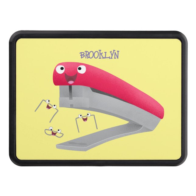 Belysning av tecknaden Cute Red lycklig stapler Dragkroksskydd (Framsidan)