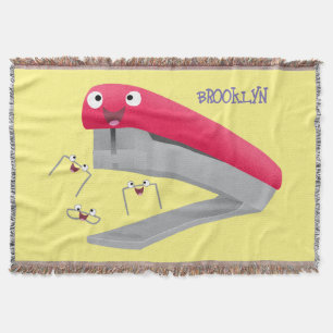 Belysning av tecknaden Cute Red lycklig stapler Filt