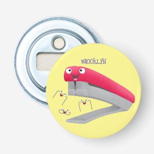 Belysning av tecknaden Cute Red lycklig stapler Flasköppnare