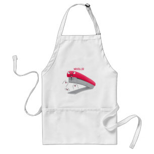 Belysning av tecknaden Cute Red lycklig stapler Förkläde