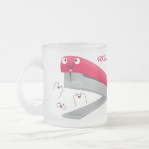 Belysning av tecknaden Cute Red lycklig stapler Frostad Glasmugg