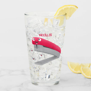 Belysning av tecknaden Cute Red lycklig stapler Glaskopp