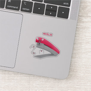 Belysning av tecknaden Cute Red lycklig stapler Klistermärken