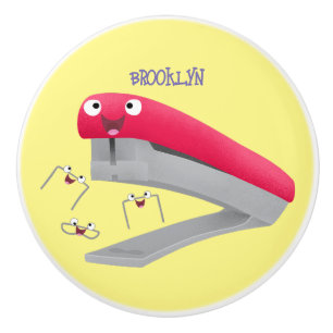 Belysning av tecknaden Cute Red lycklig stapler Knopp