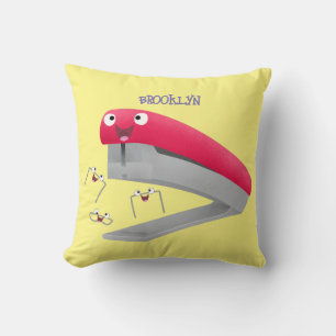 Belysning av tecknaden Cute Red lycklig stapler Kudde