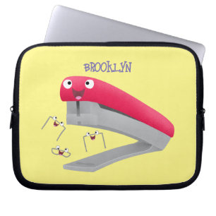 Belysning av tecknaden Cute Red lycklig stapler Laptop Fodral