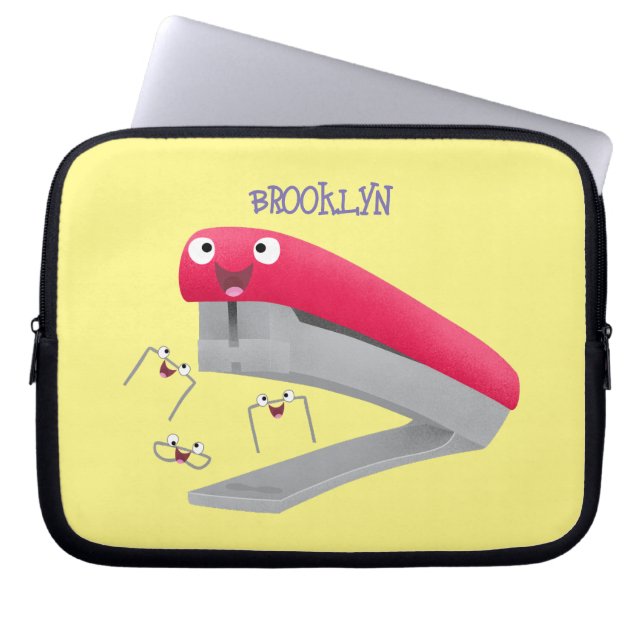 Belysning av tecknaden Cute Red lycklig stapler Laptop Fodral (Framsidan)