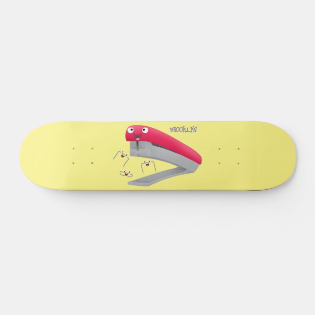 Belysning av tecknaden Cute Red lycklig stapler Mini Skateboard Bräda 18,5 Cm (Horz)