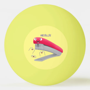 Belysning av tecknaden Cute Red lycklig stapler Pingisboll