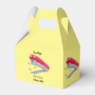 Belysning av tecknaden Cute Red lycklig stapler Presentaskar