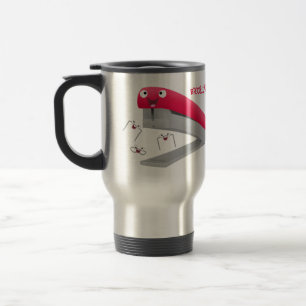 Belysning av tecknaden Cute Red lycklig stapler Resemugg