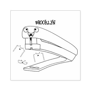 Belysning av tecknaden Cute Red lycklig stapler Stämpel