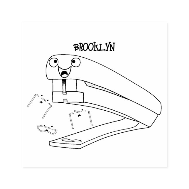 Belysning av tecknaden Cute Red lycklig stapler Stämpel (Tryck)