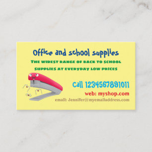 Belysning av tecknaden Cute Red lycklig stapler Visitkort