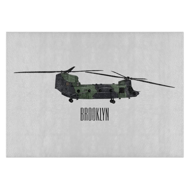 Belysning av tecknaden för Chinook-arméhelikopter (Framsidan)