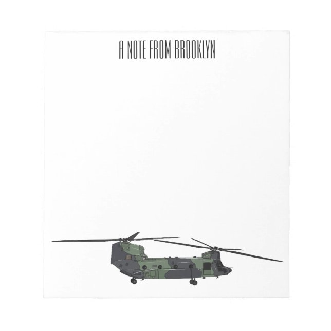 Belysning av tecknaden för Chinook-arméhelikopter Anteckningsblock (Framsida)