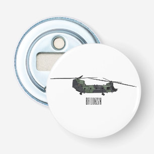 Belysning av tecknaden för Chinook-arméhelikopter Flasköppnare