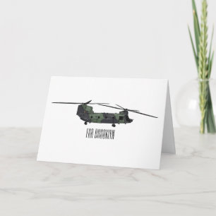 Belysning av tecknaden för Chinook-arméhelikopter Kort