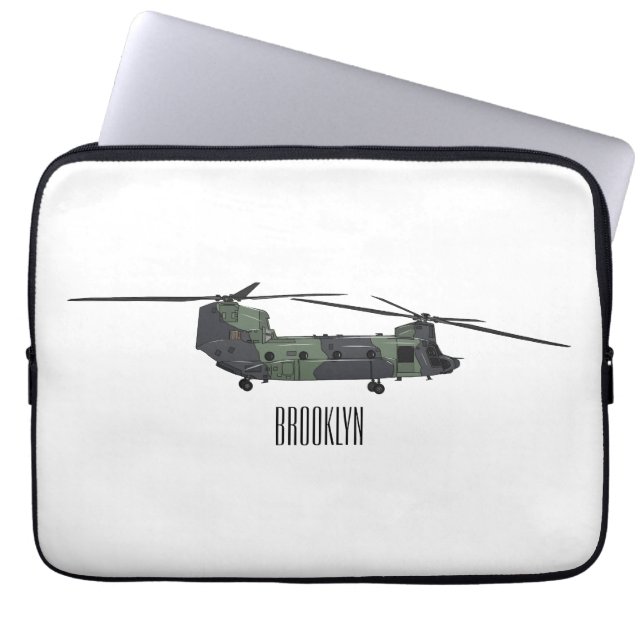 Belysning av tecknaden för Chinook-arméhelikopter Laptop Fodral (Framsidan)