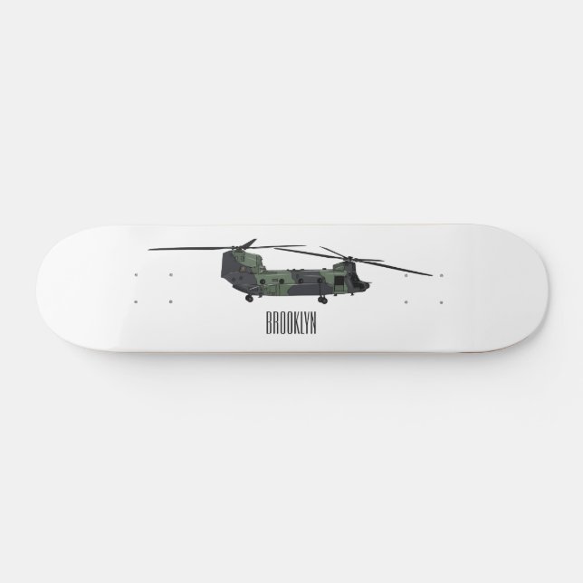 Belysning av tecknaden för Chinook-arméhelikopter Mini Skateboard Bräda 18,5 Cm (Horz)