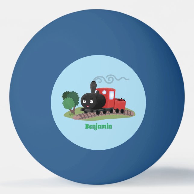 Belysning av tecknaden för den lokomotiva  för Cut Pingisboll (Framsidan)