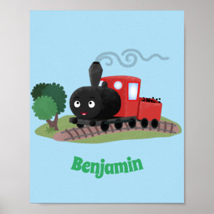 Belysning av tecknaden för den lokomotiva för Cut Poster