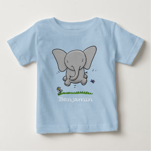 Belysning av tecknaden för färd elefant i Cute bab T Shirt