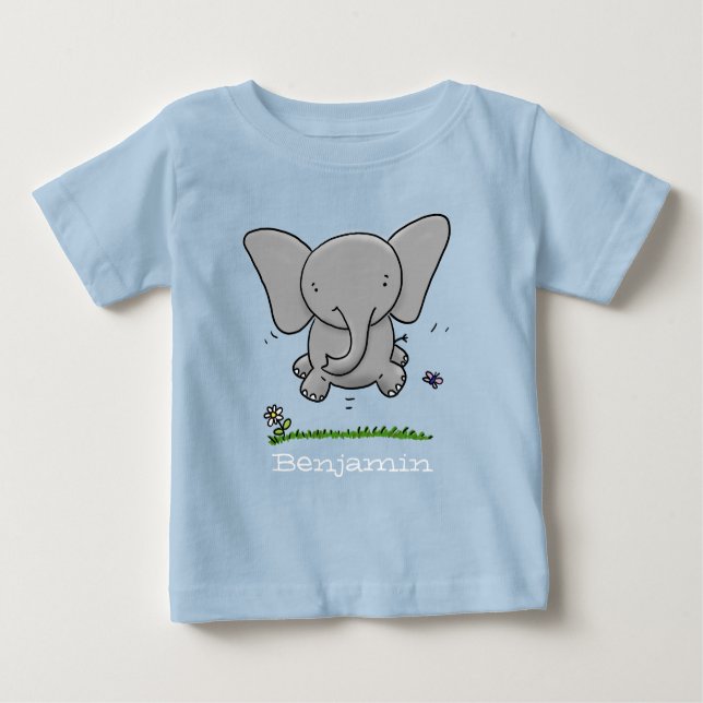Belysning av tecknaden för färd elefant i Cute bab T Shirt (Framsida)