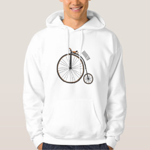 Belysning av tecknaden för höghjulscykeln hoodie