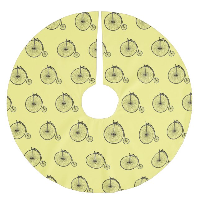 Belysning av tecknaden för höghjulscykeln julgransmatta borstad polyester (Framsidan)