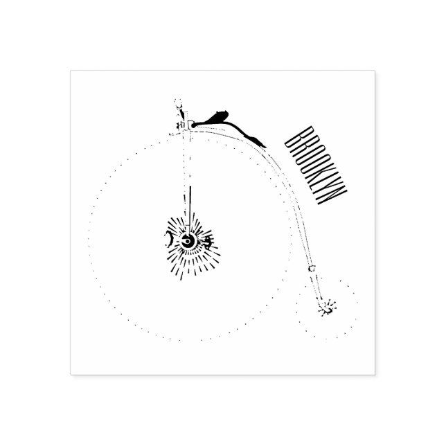 Belysning av tecknaden för höghjulscykeln stämpel (Tryck)
