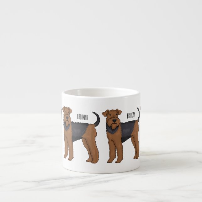 Belysning av tecknaden för marin hund i Airedale Espressomugg (Framsidan)