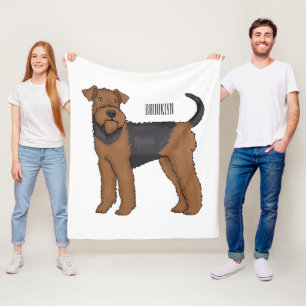 Belysning av tecknaden för marin hund i Airedale Fleecefilt