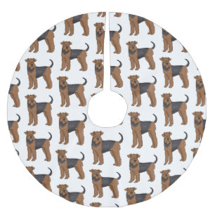 Belysning av tecknaden för marin hund i Airedale Julgransmatta Borstad Polyester