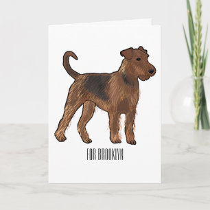 Belysning av tecknaden för marin hund i Airedale Kort