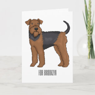 Belysning av tecknaden för marin hund i Airedale Kort