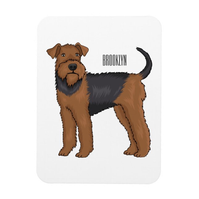Belysning av tecknaden för marin hund i Airedale Magnet (Vertikal)