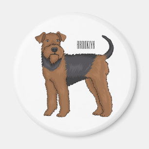 Belysning av tecknaden för marin hund i Airedale Magnet